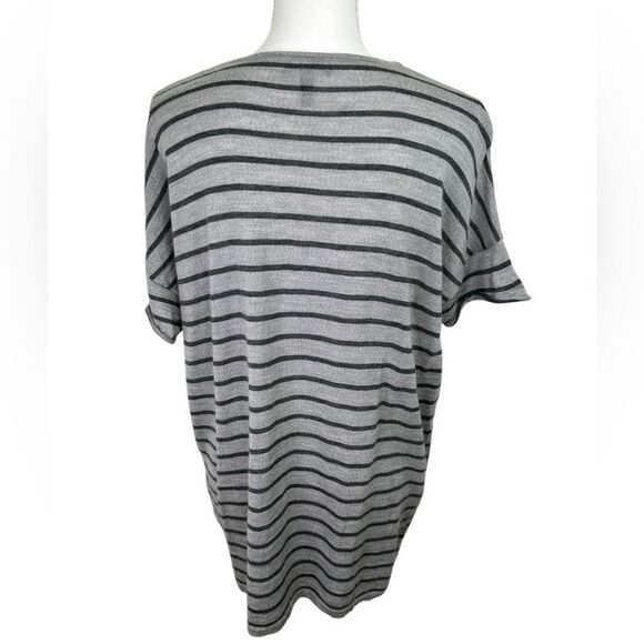 Eileen Fisher 100% Merino Wool Short Sleeve Striped Sweater Oversized Size S - Picture 5 of 8